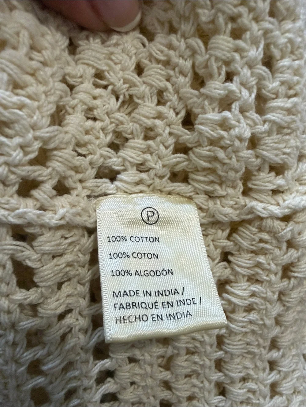 Anthropologie Maeve Crochet Openwork Crop Cardigan shrug sweater Cream one size